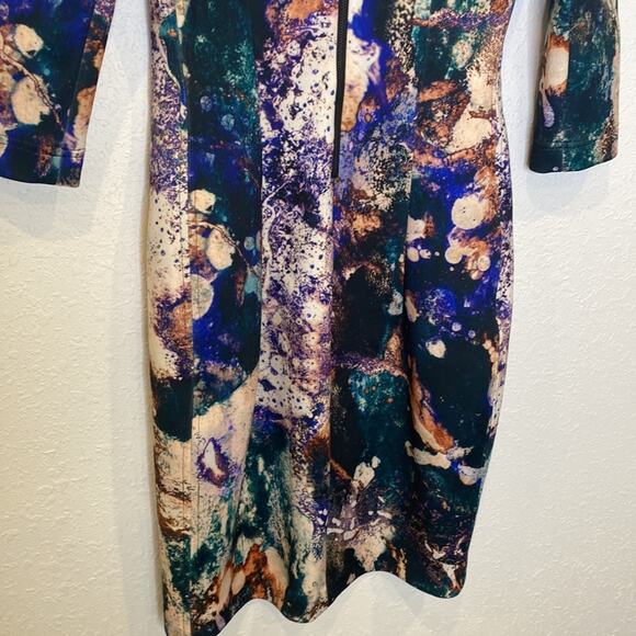 Hunter Bell Abstract Splatter Stretchy Bodycon Dress EUC Sz S Multicolored - Picture 6 of 15